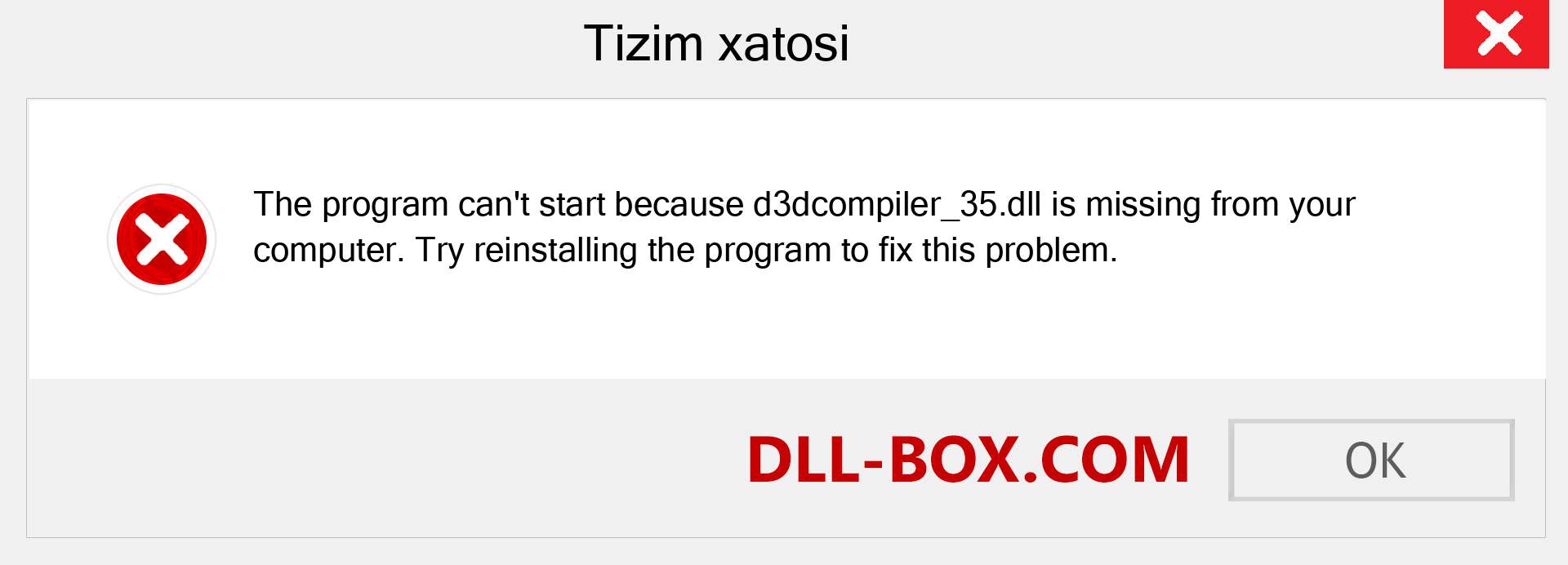 d3dcompiler_35.dll fayli yo'qolganmi?. Windows 7, 8, 10 uchun yuklab olish - Windowsda d3dcompiler_35 dll etishmayotgan xatoni tuzating, rasmlar, rasmlar